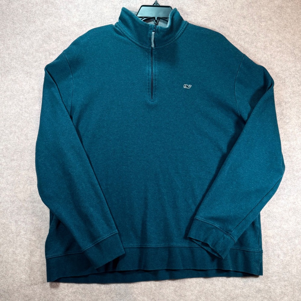 Vineyard Vines Quarter Zip Pullover XL Navy Grey Pima Cotton Bundle 1K2135 - Picture 2 of 16